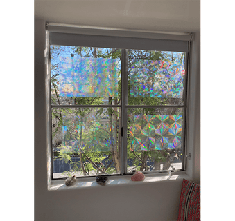 Decorative Window Film - Holographic Window Film - 12" X 18" Panel