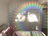 Decorative Window Film | Holographic Film - 24" X 36" Panel - Radial Axicon Pattern