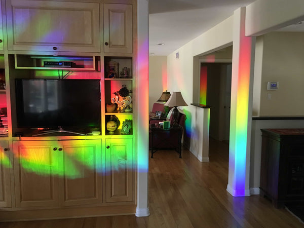 Decorative Window Film | Holographic Film - 24" X 36" Panel - Radial Axicon Pattern