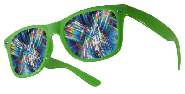 plastic diffraction glasses green
