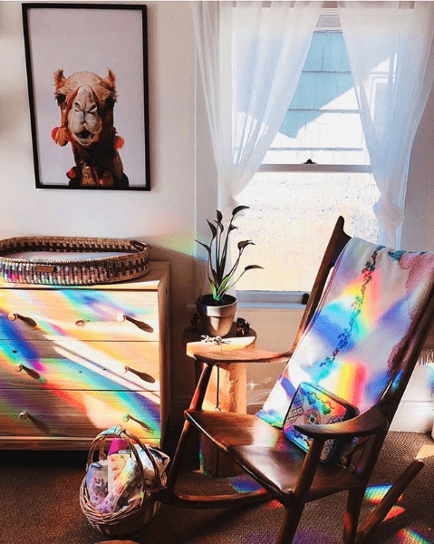 Decorative Window Film | Holographic Film - 23" X 36" Panel - Spectra Star Pattern