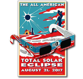 All American Eclipse Glasses + Commemorative Poster - 5 Pack