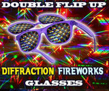 Double Rainbow Double Flip Up Diffraction Firewoks Glasses
