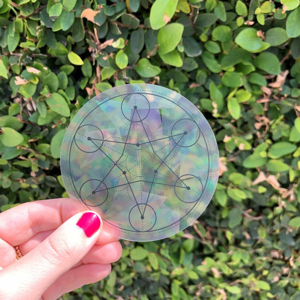 Sacred Geometry Suncatcher Set | Rainbow Decals