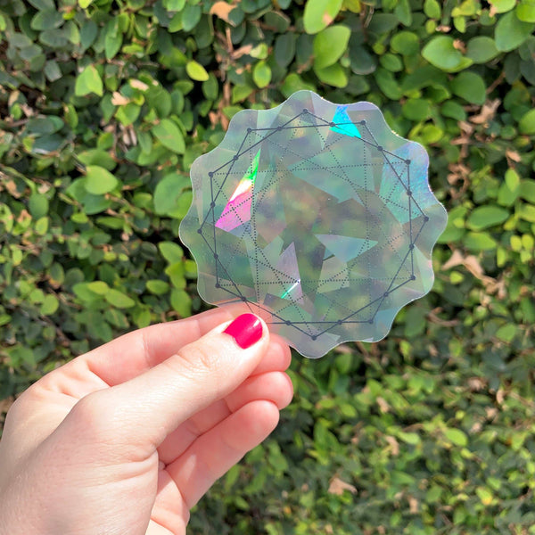 Sacred Geometry Suncatcher Set | Rainbow Decals