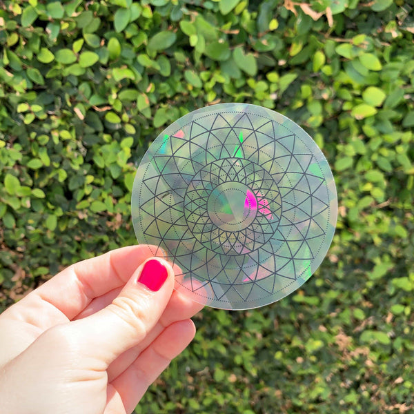 Sacred Geometry Suncatcher Set | Rainbow Decals