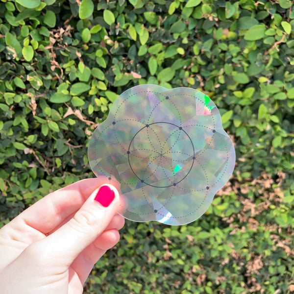 Sacred Geometry Suncatcher Set | Rainbow Decals